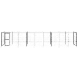 Hundgård för utomhusbruk med tak stål 21,78 m²