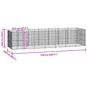 Hundgård för utomhusbruk stål 21,78 m²