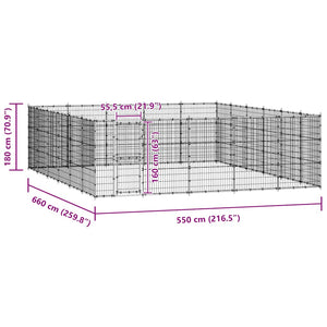 Hundgård för utomhusbruk stål 36,3 m²
