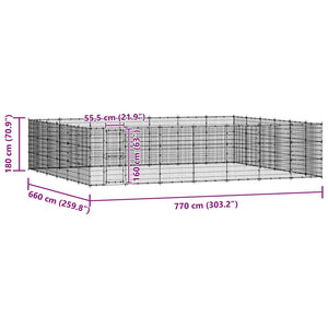 Hundgård för utomhusbruk stål 50,82 m²