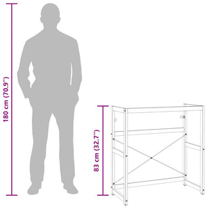 Ram för tvättställ svart 79x38x83 cm järn