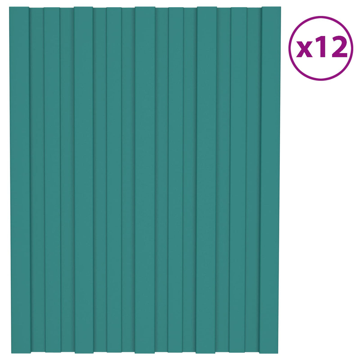 Takpanel 12 st Grön 60 x 45 cm Galvaniserat stål