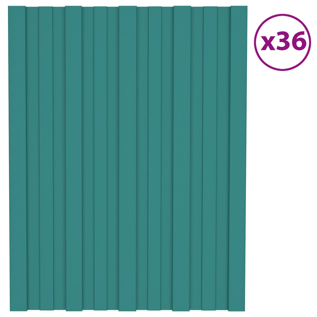 Takpanel 36 st Grön 60 x 45 cm Galvaniserat stål