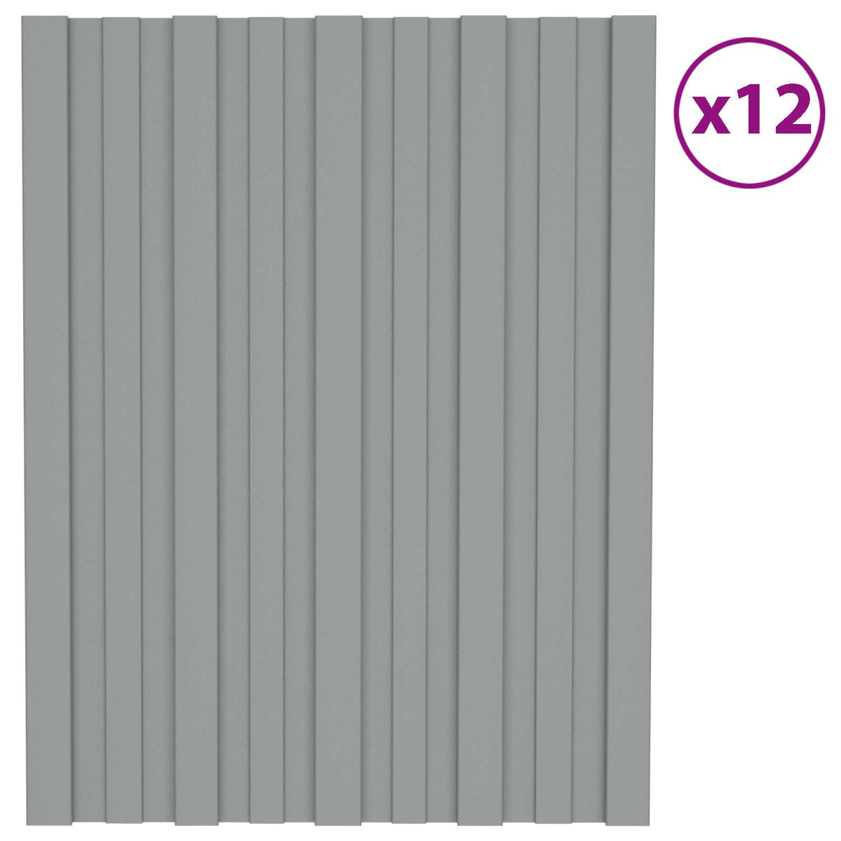 Takpanel 12 st Grå 60 x 45 cm Galvaniserat stål