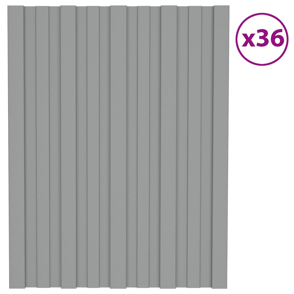 Takpanel 36 st Grå 60 x 45 cm Galvaniserat stål