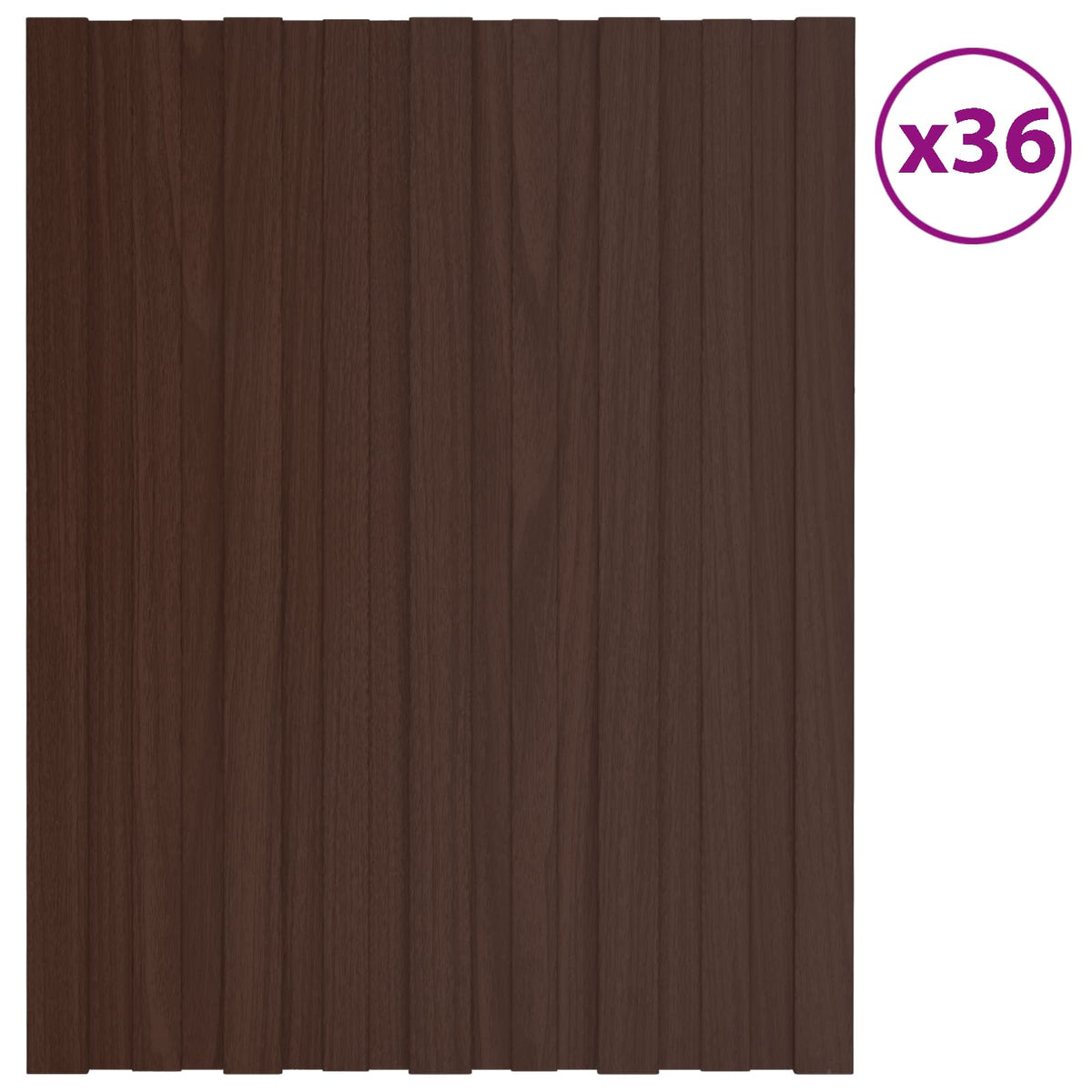 Takpanel 36 st Brun 60 x 45 cm Galvaniserat stål