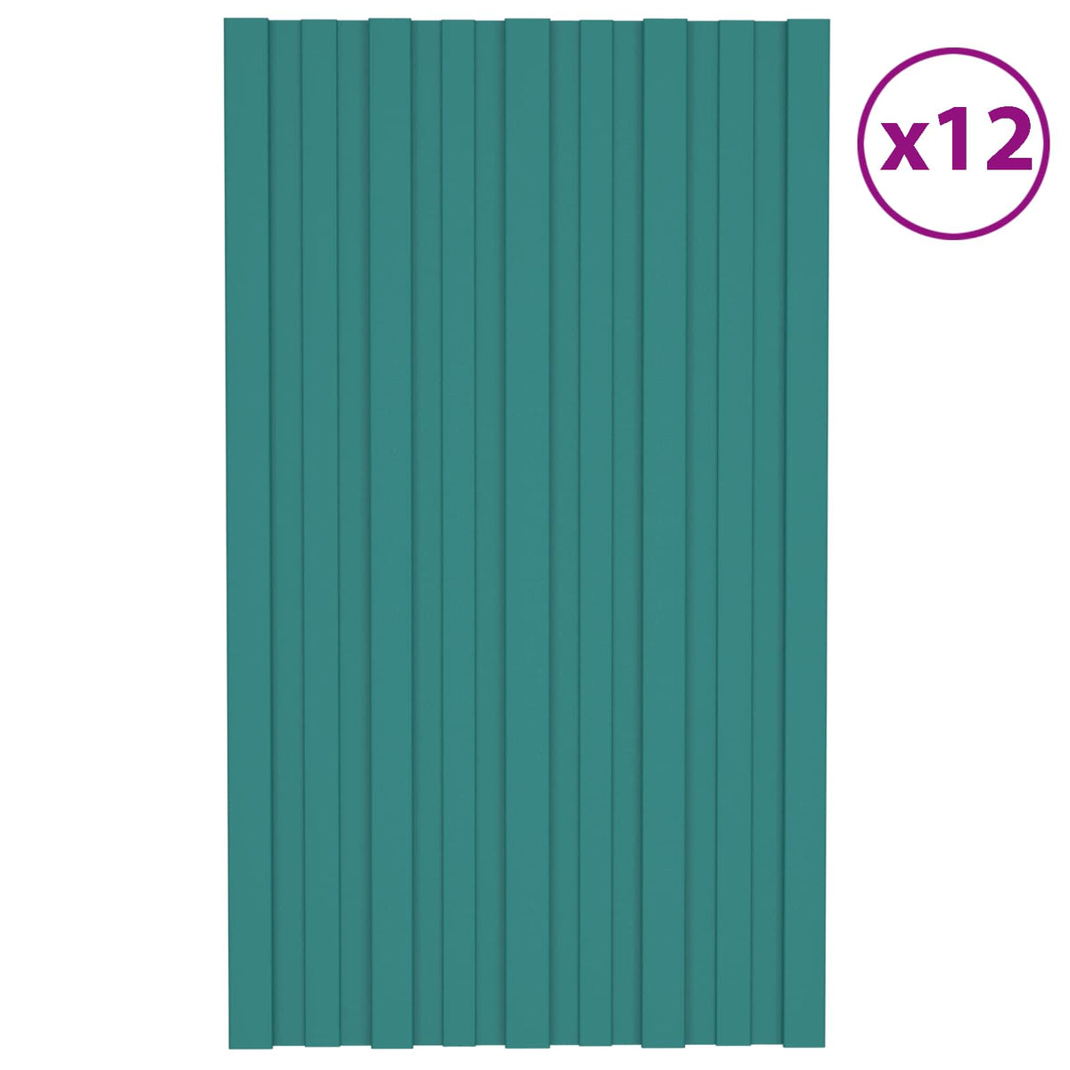 Takpanel 12 st Grön 80 x 45 cm Galvaniserat stål