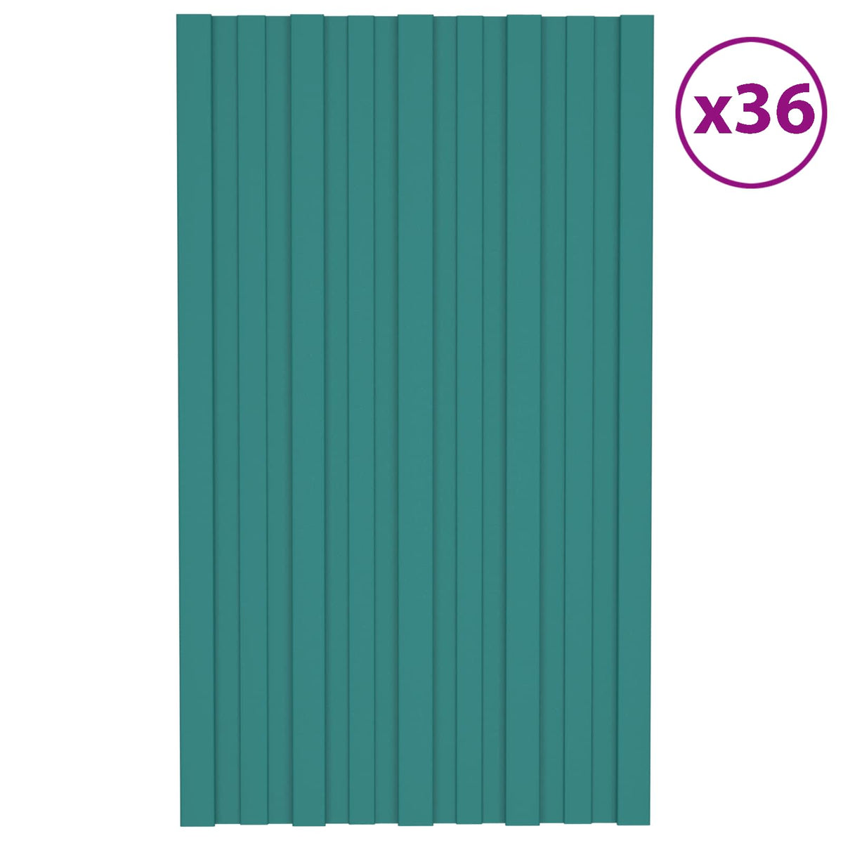 Takpanel 36 st Grön 80 x 45 cm Galvaniserat stål
