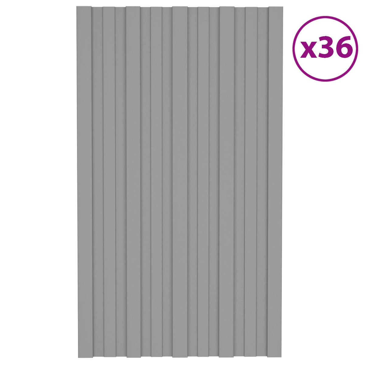 Takpanel 36 st Grå 80 x 45 cm Galvaniserat stål