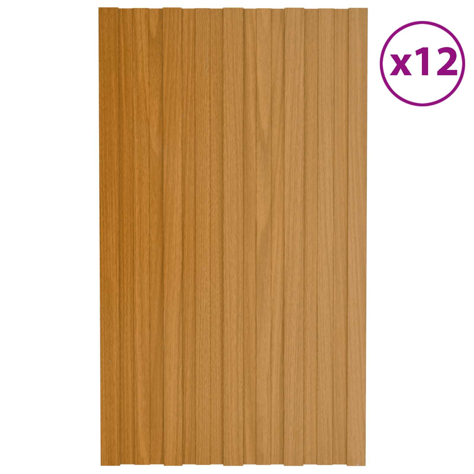 Takpanel 12 st Naturlig 80 x 45 cm Galvaniserat stål