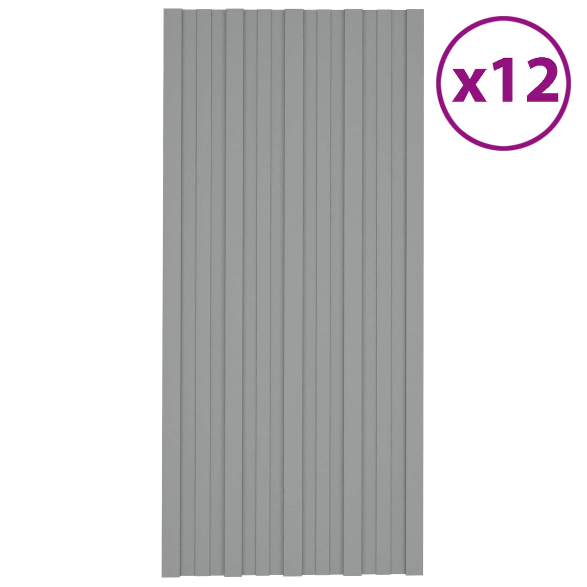 Takpanel 12 st Grå 100 x 45 cm Galvaniserat stål
