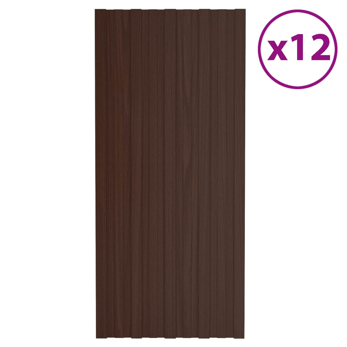 Takpanel 12 st Brun 100 x 45 cm Galvaniserat stål