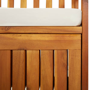 Förvaringsbänk med dyna 148 cm massivt akaciaträ