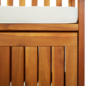 Förvaringsbänk med dyna 170 cm massivt akaciaträ