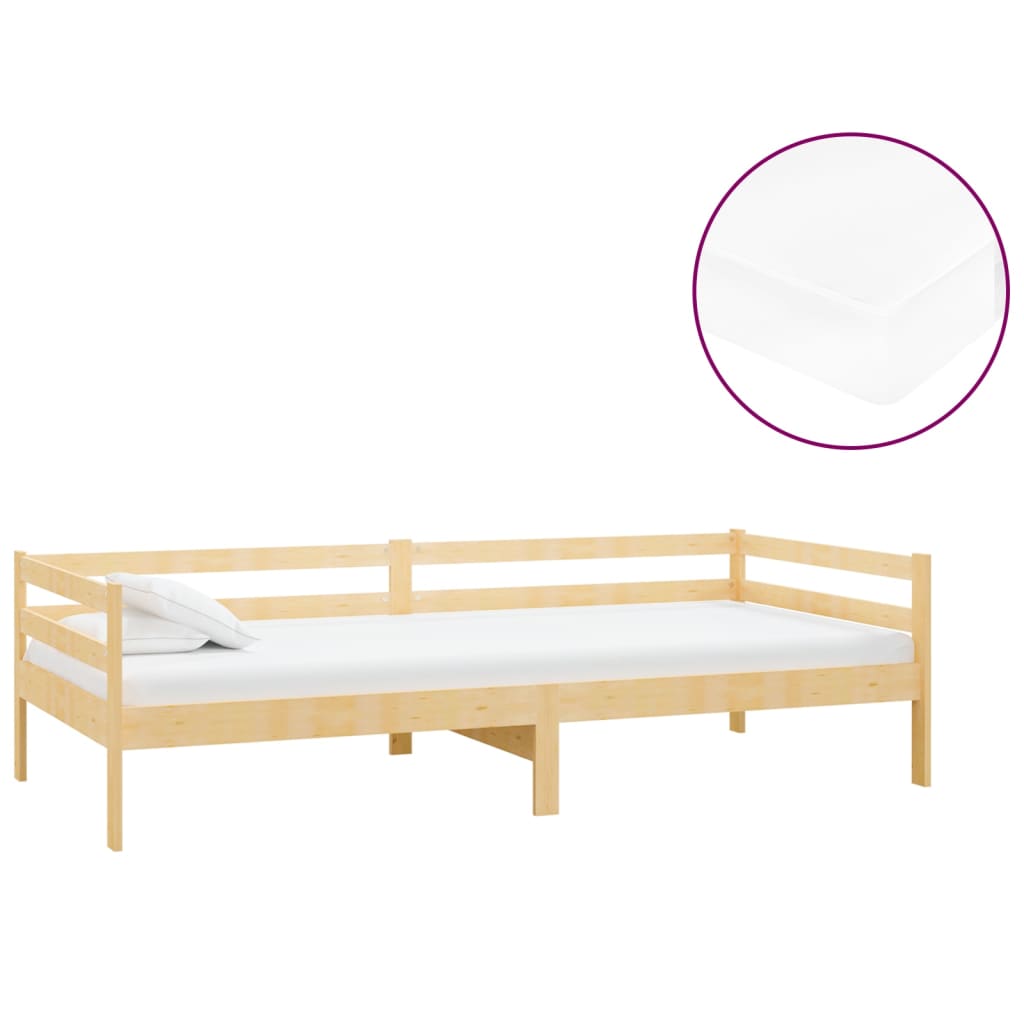Dagbädd med madrass 90x200 cm massiv furu