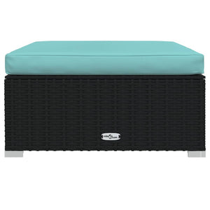 Loungegrupp för trädgården med dynor 4 delar svart konstrotting