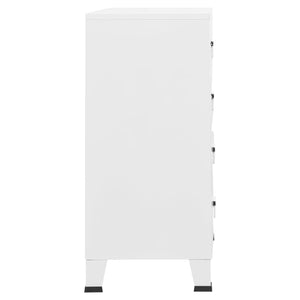 Byrå industriell vit 78x40x93 cm metall