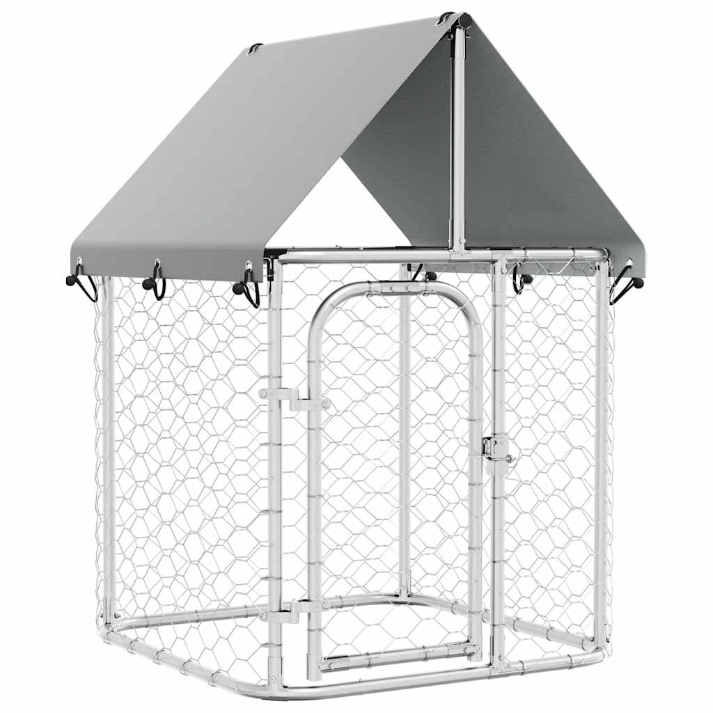 Hundgård med tak för utomhusbruk 100x100x150 cm