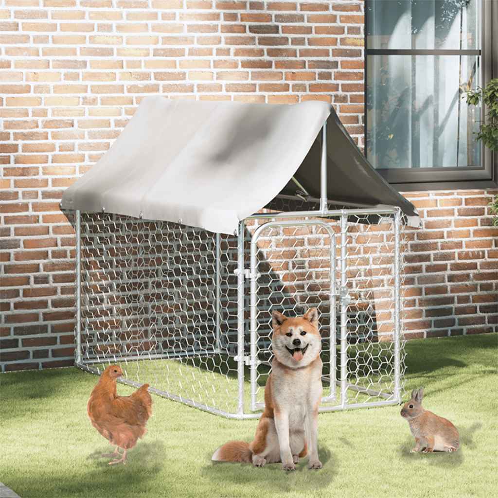 Hundgård med tak för utomhusbruk 200x100x150 cm