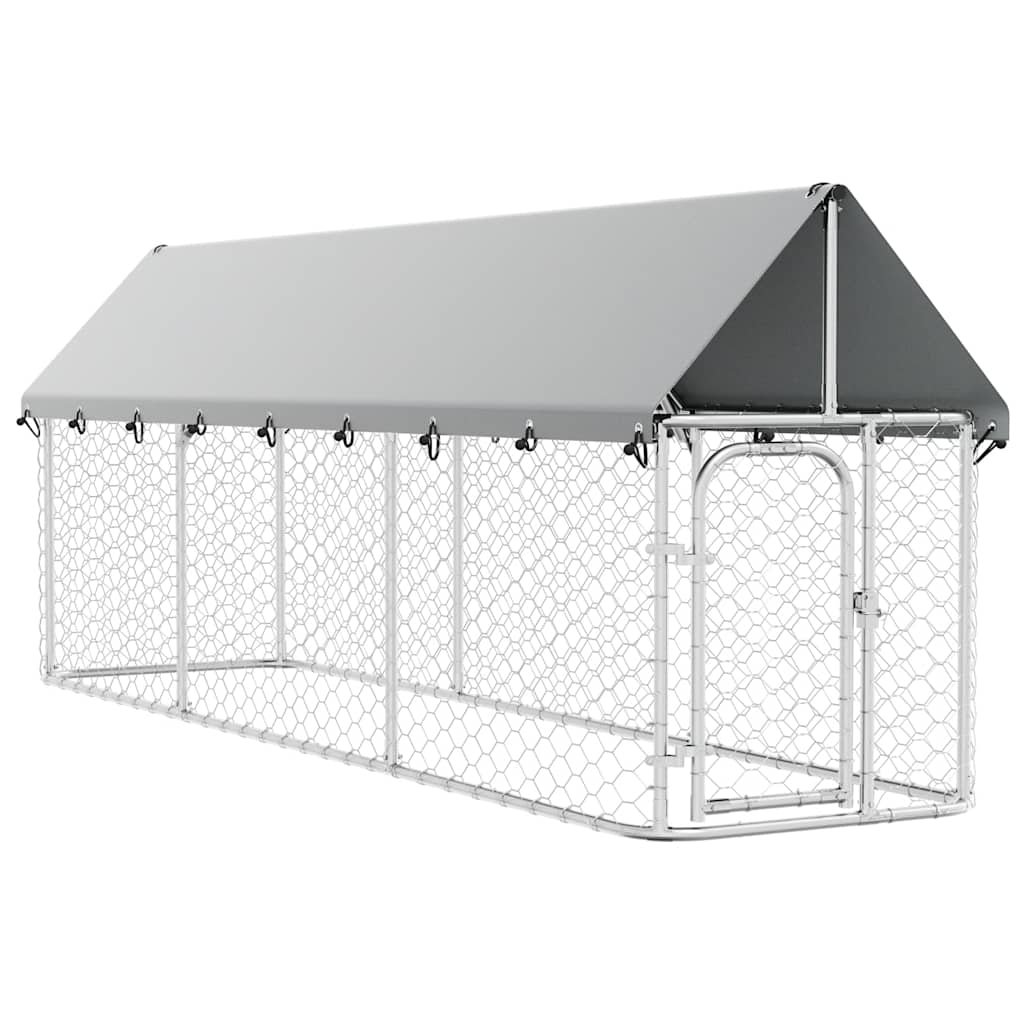 Hundgård med tak för utomhusbruk 400x100x150 cm