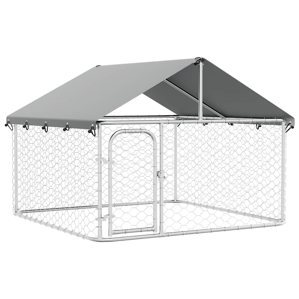 Hundgård med tak för utomhusbruk 200x200x150 cm