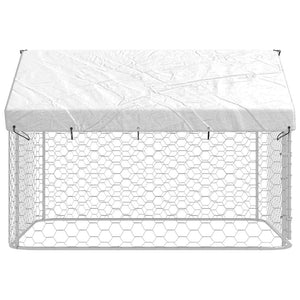 Hundgård med tak för utomhusbruk 200x200x150 cm
