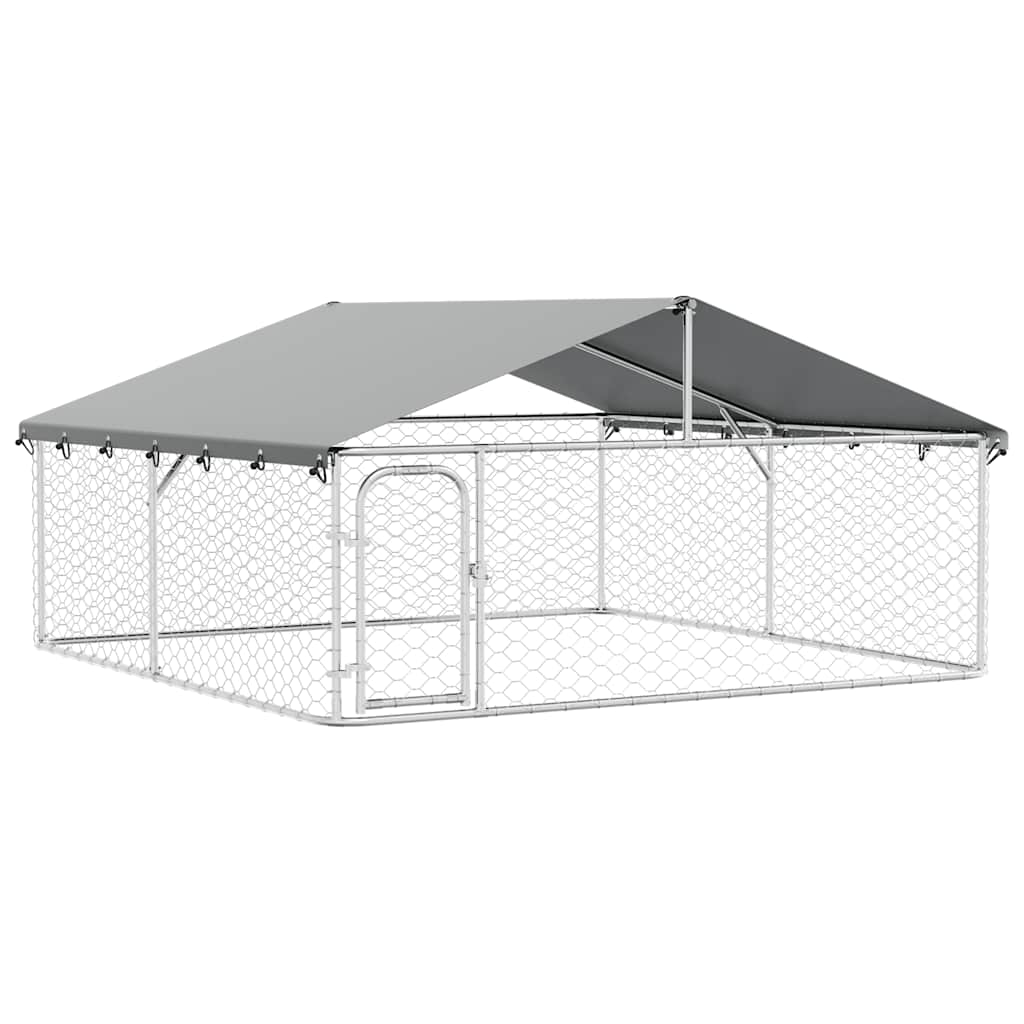Hundgård för utomhusbruk med tak 300x300x150 cm