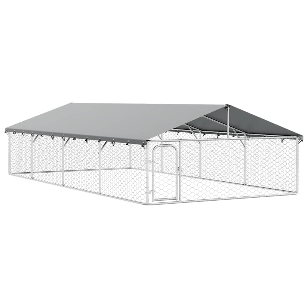 Hundgård för utomhusbruk med tak 600x300x150 cm