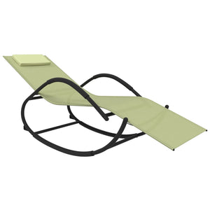 Gungande solsäng gräddvit stål och textilene