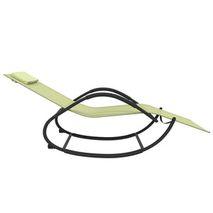 Gungande solsäng gräddvit stål och textilene