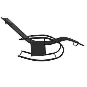 Gungande solsängar 2 st svart stål och textilene