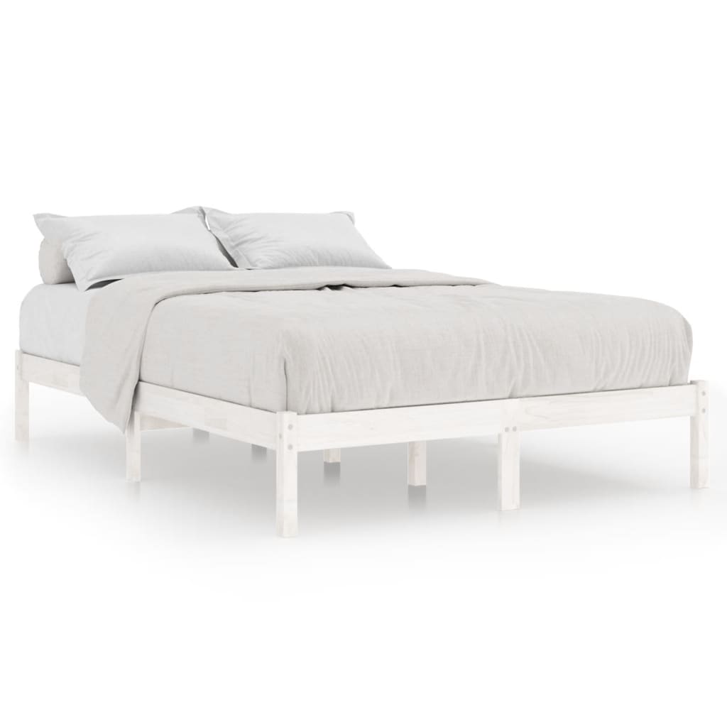 Sängram vit massiv furu 200x200 cm