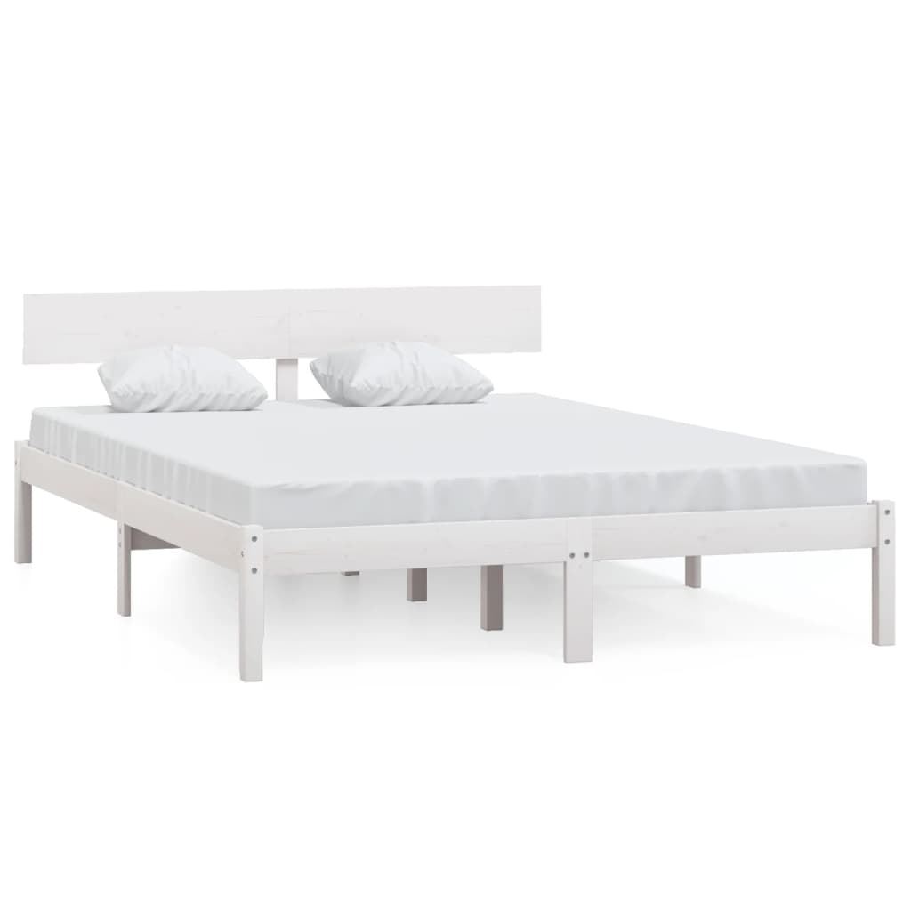 Sängram vit massiv furu 160x200 cm
