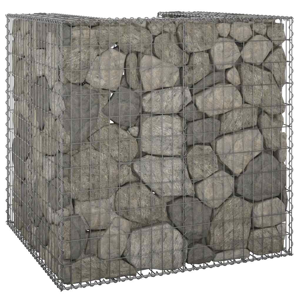 Gabionmur för soptunna galvaniserat stål 110x100x110 cm