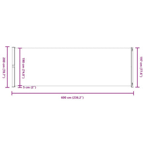 Infällbar sidomarkis 200x600 cm blå
