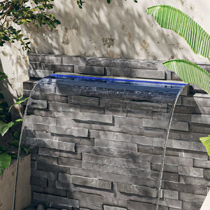 Vattenfall med RGB LED rostfritt stål 108 cm