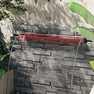 Vattenfall med RGB LED rostfritt stål 108 cm