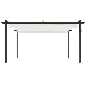 Paviljong med infällbart tak 4x3 m gräddvit