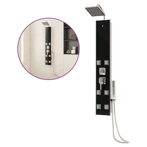 Duschpanel glas 18x45,5x130 cm svart