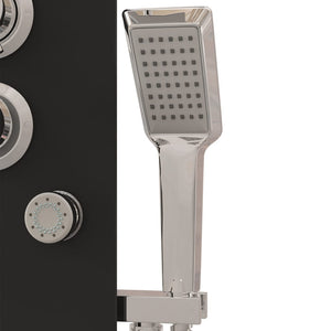 Duschpanel glas 25x47,5x130 cm svart