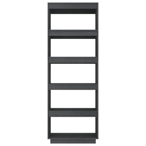 Bokhylla/Rumsavdelare grå 60x35x167 cm massiv furu