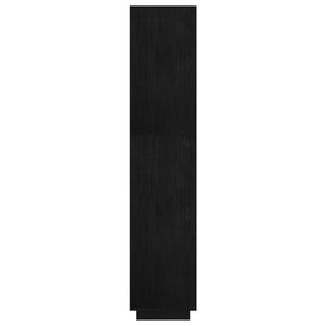 Bokhylla/Rumsavdelare svart 60x35x167 cm massiv furu