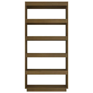 Bokhylla/Rumsavdelare honungsbrun 80x35x167 cm massiv furu