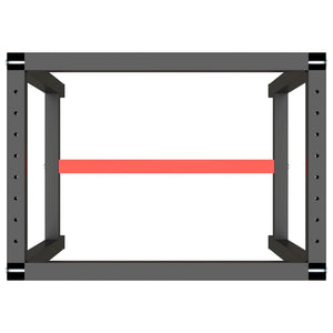 Ram för arbetsbänk matt svart och matt röd 70x50x79 cm metall