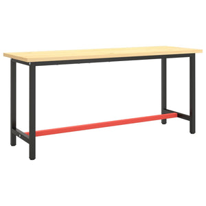 Ram för arbetsbänk svart och matt röd 170x50x79 cm metall