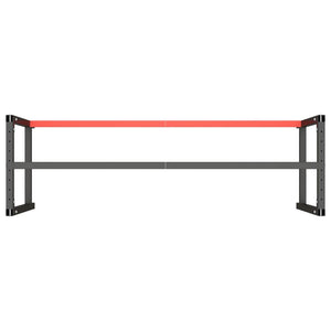 Ram för arbetsbänk svart och matt röd 180x57x79 cm metall