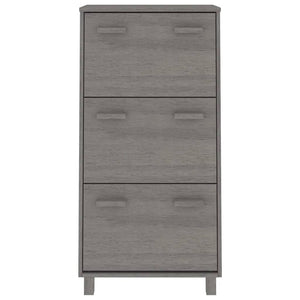 Skoskåp HAMAR ljusgrå 59,5x35x117 cm massiv furu