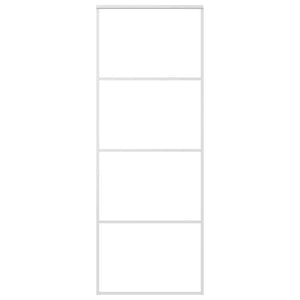 Skjutdörr frostat ESG-glas och aluminium 76x205 cm vit