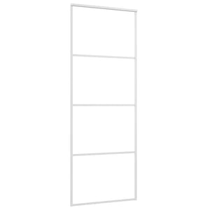 Skjutdörr frostat ESG-glas och aluminium 76x205 cm vit