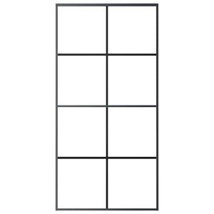 Skjutdörr svart 102,5x205 cm ESG-glas och aluminium